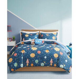 NWT Urban Dreams Boys 6-Piece Glow in The Dark Twin Comforter Set Blue Twin
